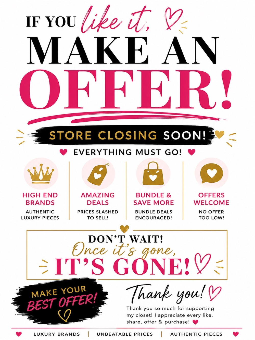 Make An Offer! Store Closing This Week